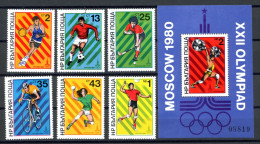 Bulgarien 2877-2882 + Bl. 101 Postfrisch Olympia 1980 Moskau #JR844 - Otros & Sin Clasificación