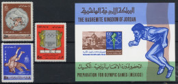 Jordanien 658-663A + Bl. 40 Postfrisch Olympia Mexiko 1968 #JR863 - Jordania