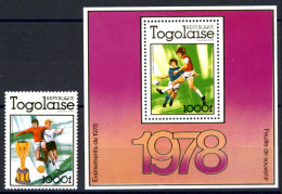 Togo 1282 A + Bl. 128 A Postfrisch Fußball WM 1978 #JR980 - Togo (1960-...)