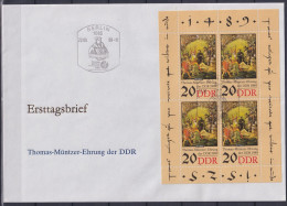 DDR 3271 Gestempelt Als FDC, Kleinbogen Thomas Müntzer #NF826 - Altri & Non Classificati