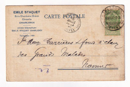 Carte Postale 1907 Charleroi Émile Staquet Boix Charbons Chaux Ciments Namur - 1893-1907 Stemmi