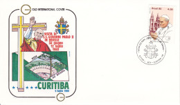 1428 (Yvert Et Tellier) Sur FDC Illustrée Commémorant Le Voyage Du Pape Jean-Paul II à Curitiba (Parana) Au Brésil  1980 - FDC