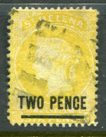 1876 St Helena TWO PENCE Surcharged Used Sg 22 - Sainte-Hélène