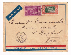 Lettre Sénégal 1935 Rufisque Afrique Par Aéropostale Pour Saint Raphaël Var - Brieven En Documenten