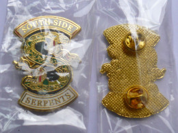 BIG  Pin S SERPENTS SOUTH SIDE COTE SUD 4,5 X 3 Cm 2 Attaches  NEUF - Animals