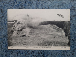 CPA  -  276  -  BREST  - LA  JETEE UN JOUR DE TEMPETE - Brest