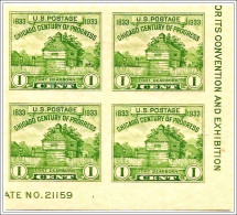 # 730a - 1933 1c Fort Dearborn, Imperf Block Of Four No Gum - Nuovi