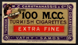 V005 Greece / Griechenland / Griekenland / Grecia / Grece 1888 SAMOS Cinderella / Vignette - Cigarette Label - Andere & Zonder Classificatie