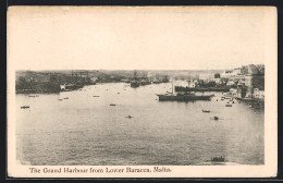 AK Malta, The Grand Harbour From Lower Baracca  - Malta