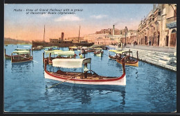 AK Malta, View Of Grand Harbour With A Group Of Passenger Boats  - Malte