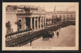 AK Malta, Soldaten Am St. Georges` Square  - Malte