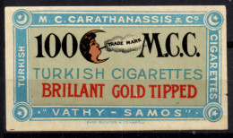 V007 Greece / Griechenland / Griekenland / Grecia / Grece 1888 SAMOS Cinderella / Vignette - Cigarette Label - Sonstige & Ohne Zuordnung