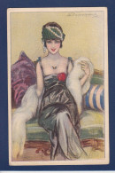 CPA Bompard Art Déco Illustrateur Italien Femme Woman écrite 434-1 - Bompard, S.