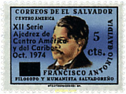86752 MNH EL SALVADOR 1974 12 CAMPEONATO DE AJEDREZ DE CENTROAMERICA Y DEL CARIBE - El Salvador