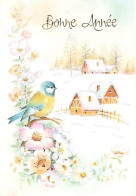 FETES - VOEUX - Nouvel An - Bonne Année - Oiseau - Maison - Neige - Sapin - Fleurs - Carte Postale Ancienne - New Year