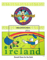 MWD-BK5-290-2 MINT PF/MNH ¤ MALDIVES 1992 BLOCK ¤ INTERNATIONAL YEAR OF LETERACY - Disney