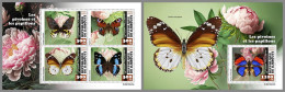 DJIBOUTI 2023 MNH Peonies Butterflies Pfingstrosen Schmetterlinge M/S+S/S – OFFICIAL ISSUE – DHQ2420 - Rosas
