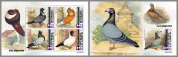 DJIBOUTI 2023 MNH Pigeons Tauben M/S+S/S – OFFICIAL ISSUE – DHQ2420 - Pigeons & Columbiformes