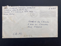 LETTRE Pour La FRANCE OBL.MEC.JUL 18 1945 US ARMY POSTAL SERVICE + EXP: SGT JOSEPH CARNEY APO 752 CAMP PITTSBURGH - Storia Postale