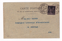 Carte Postale Nancy 1901 Meurthe Et Moselle Oyonnax Type Sage Fabius Henrion Éclairage Électrique - 1898-1900 Sage (Tipo III)