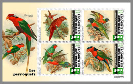 DJIBOUTI 2023 MNH Parrots Papageien M/S – IMPERFORATED – DHQ2420 - Papagayos