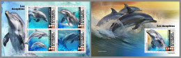 DJIBOUTI 2023 MNH Dolphins Delphine M/S+S/S – IMPERFORATED – DHQ2420 - Dauphins