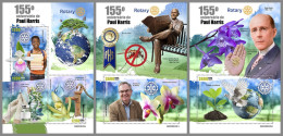 GUINEA-BISSAU 2023 MNH Paul Harris Rotary Club M/S+2S/S – IMPERFORATED – DHQ2420 - Rotary, Lions Club