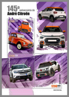 GUINEA-BISSAU 2023 MNH André Citroën Cars Autos M/S – IMPERFORATED – DHQ2420 - Coches