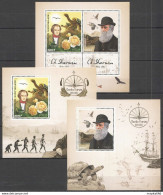 J366 2017 Charles Darwin Evolution Dinosaurs Birds Fauna 1Kb+2Bl Mnh - Prehistorisch