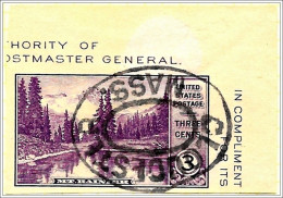 # 758 - 1935 3c National Parks: Mt. Rainier, Imperf, Used - Oblitérés