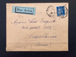 LETTRE Par Avion Pour Le MAROC TP PAIX 1F50 OBL.29-12 33 GISORS GARE (27) + DAGUIN CASABLANCA TIMBRE ANTITUBERCULEUX - 1921-1960: Modern Period