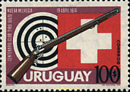 68727 MNH URUGUAY 1974 CENTENARIO DEL CLUB DE TIRO SUIZO. - Uruguay