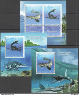 J333 2018 Dinosaurs Prehistoric Water Animals Fauna 1Kb+2Bl Mnh - Prehistorisch