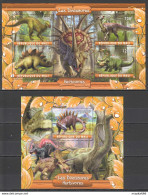 J534 2020 Fauna Dinosaurs Prehistoric Animals Herbivores 1Kb+1Bl Mnh - Prehistorics