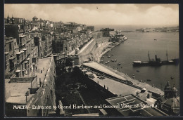 AK Valletta, General View And Entrance To Grand Harbour  - Malte