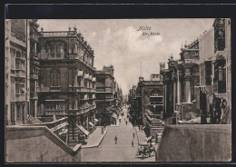 AK Malta, Str. Reale, Blick Auf Prächtige Häuserfassaden An Strasse  - Malta