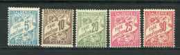 ALGERIE (RF) - T TAXE -   N° Yt 1A+2+3+4+5 ** - Timbres-taxe