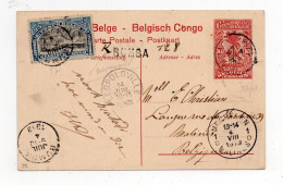 !!! CONGO BELGE, ENTIER POSTAL RECOMMANDE DE BUMBA DE 1913 POUR LA BELGIQUE - Brieven En Documenten