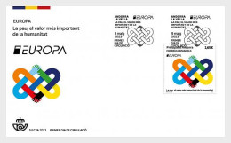 Andorra (Spain) 2023 Europa CEPT Peace Stamp FDC - Cartas & Documentos