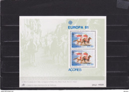 ACORES 1981 EUROPA , Chevaux Yvert BF 2, Michel Block 2 NEUF** MNH Cote 4 Euros - Açores