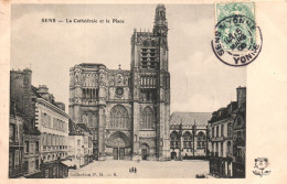 SENS, YONNE, CATHEDRAL, ARCHITECTURE, SQUARE, FRANCE, POSTCARD - Sens