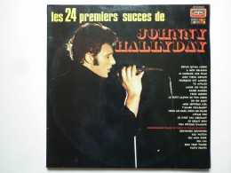 Johnny Hallyday Double 33Tours Vinyles Les 24 Premiers Succès De Johnny Hallyday Disques Label Blanc Lettre B - Otros - Canción Francesa