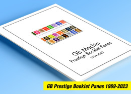 COLOR PRINTED GREAT BRITAIN MACHIN PRESTIGE PANES 1969-2023 STAMP ALBUM PAGES (121 Illustrated Pages) >> FEUILLES ALBUM - Vordruckblätter