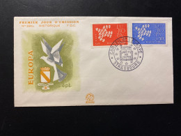 Enveloppe 1er Jour "EUROPA" - 16/09/1961 Obl Strasbourg - 1309/1310 - Historique N° 390A - 1960-1969