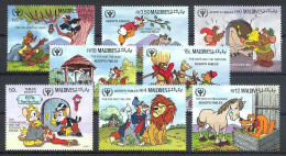 MWD-BK5-288-3 MINT PF/MNH ¤ MALDIVES 1990 SERIE 8W COMPLETE ¤ INTERNATIONAL YEAR OF LETERACY - Disney