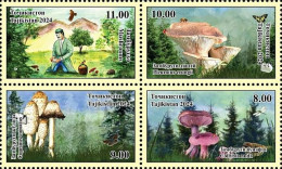 Tajikistan 2024 . Mushrooms (Birds, Butterflies, Mountains, Hedgehog). 4v. - Tayikistán
