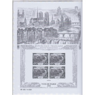 Affiche Numérotée "Vue De Paris" Avec Bloc De 4 Timbres Poste Aérienne "daté" Neuf** Lartdesgents.fr - 1927-1959 Nuevos