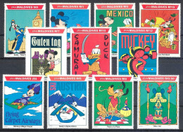 MWD-BK5-289-3 MINT PF/MNH ¤ MALDIVES 1992 SERIE 11W COMPLETE ¤ INTERNATIONAL YEAR OF LETERACY - Disney