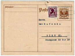 Austria 10 Groschen Postcard + 2 Kronen, Administration Of The "Illustrated Krone Newspaper" Vienna1930 - Covers & Documents