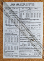 La Poste Tarifs 1991 France Et Etranger - A Partir Du 19/08/91 - Documents De La Poste